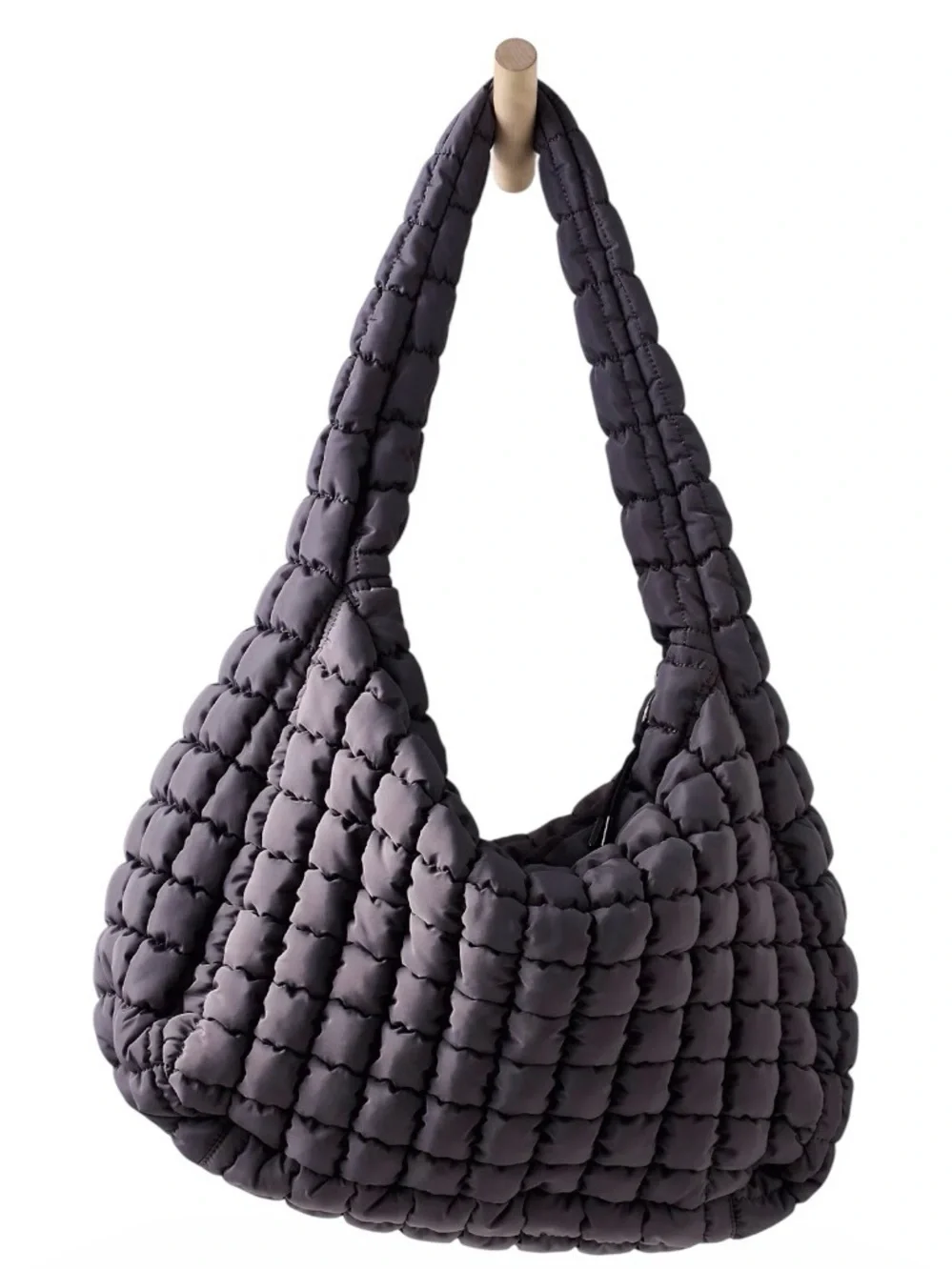 Free People Quilted Carry All Tote Bag Black